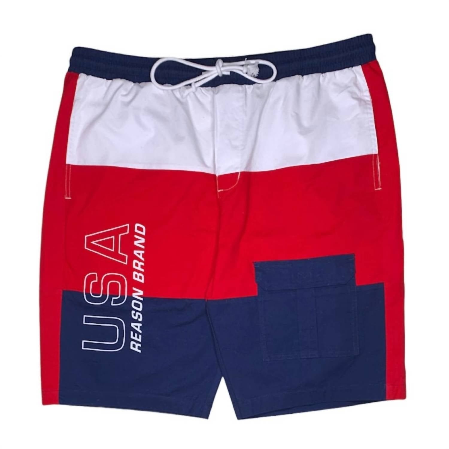 Herren Usa kurz in Rot/Weiß/Blau