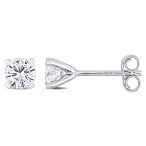 Mimi & Max 1ct DEW Created Moissanite Solitaire Ohrringe aus Sterling Silber