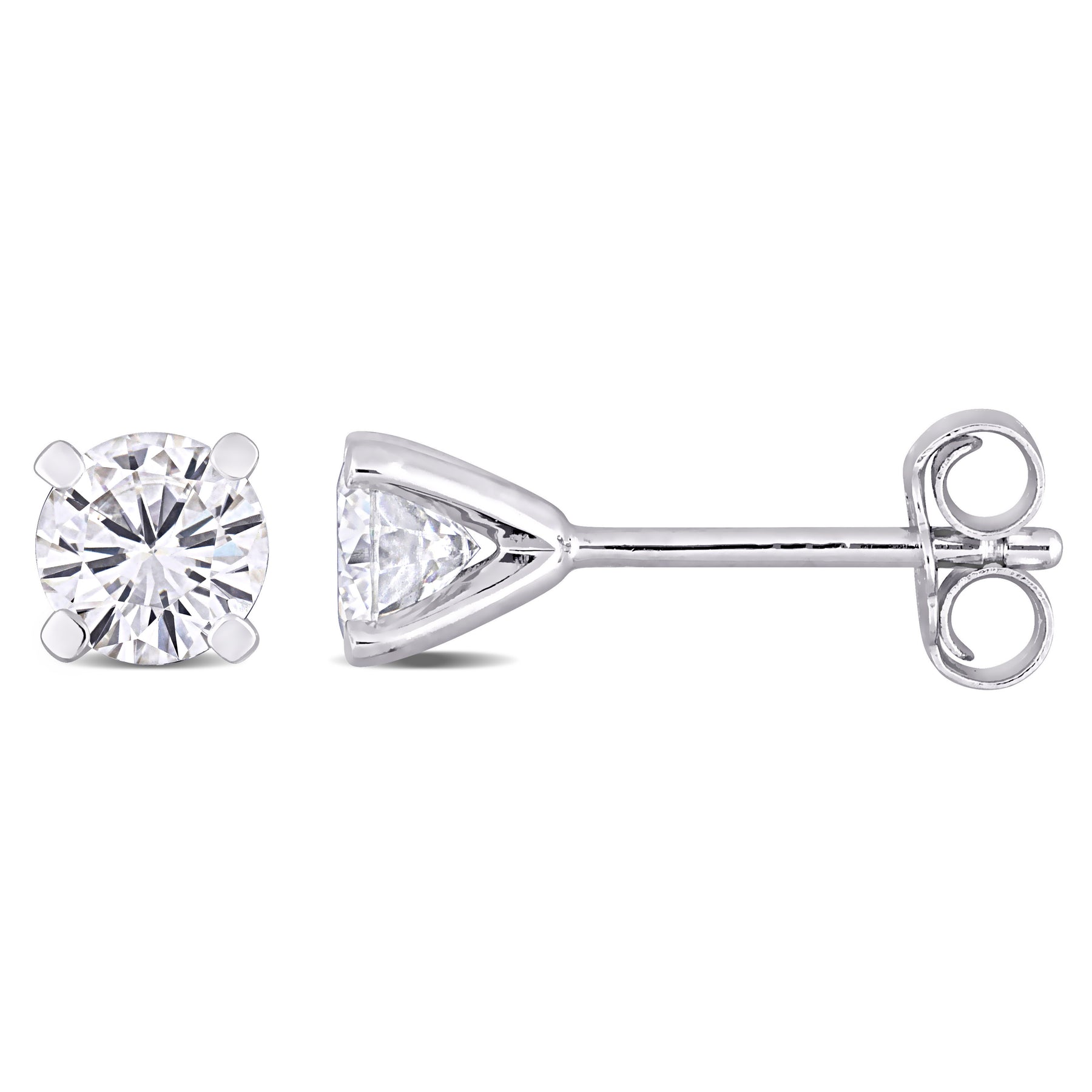 Mimi & Max 1ct DEW Created Moissanit Solitaire Ohrringe in Sterling Silber