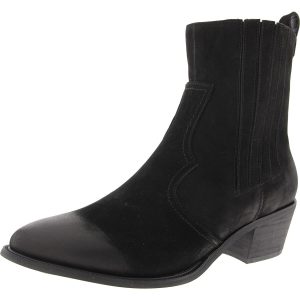 Double Reißverschluss Leder Stiefeletten