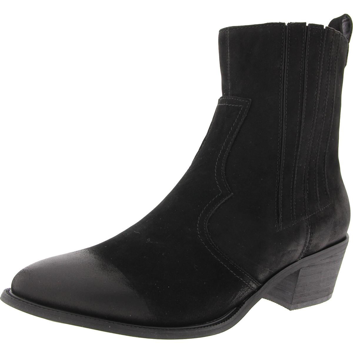 Stiefeletten aus Leder mit doppeltem Reißverschluss