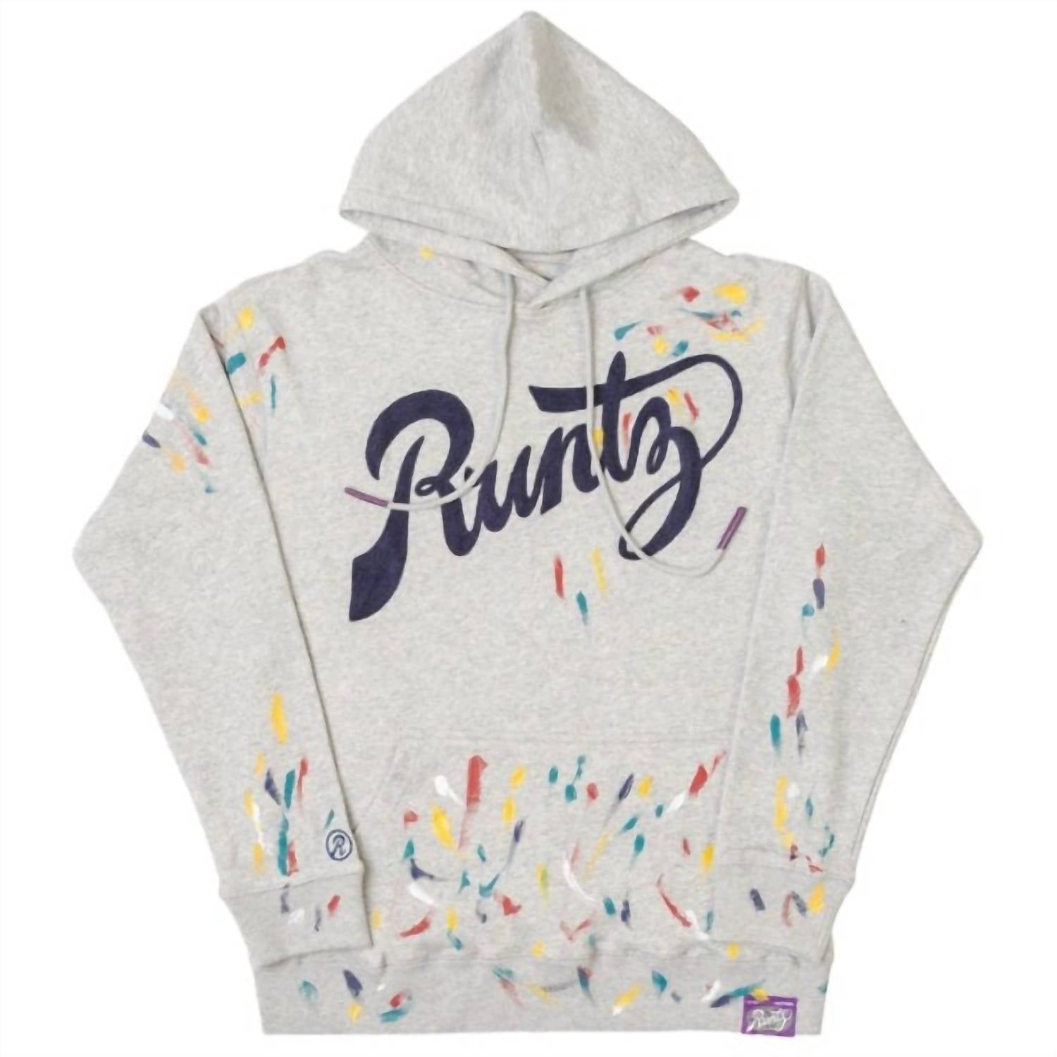 Herren Paintsmudge Kapuzenpullover in Heather Grau