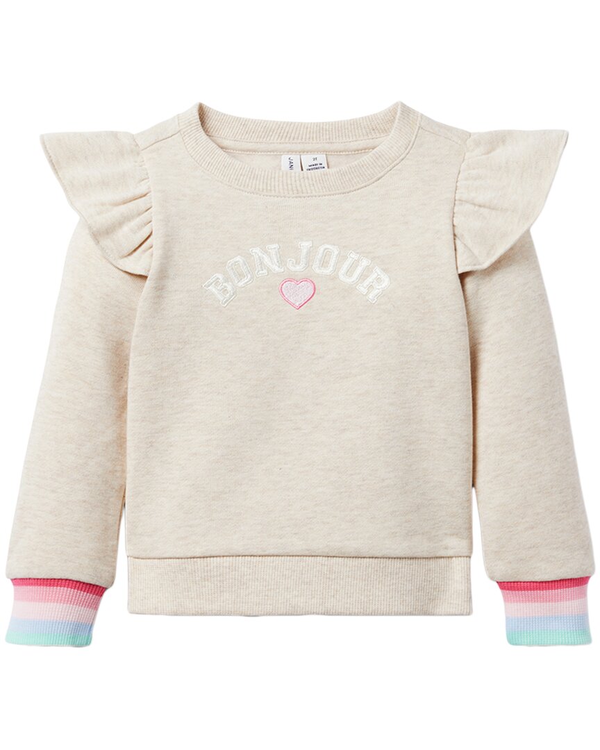 Janie and Jack Bonjour Rüschen Schulter Sweatshirt