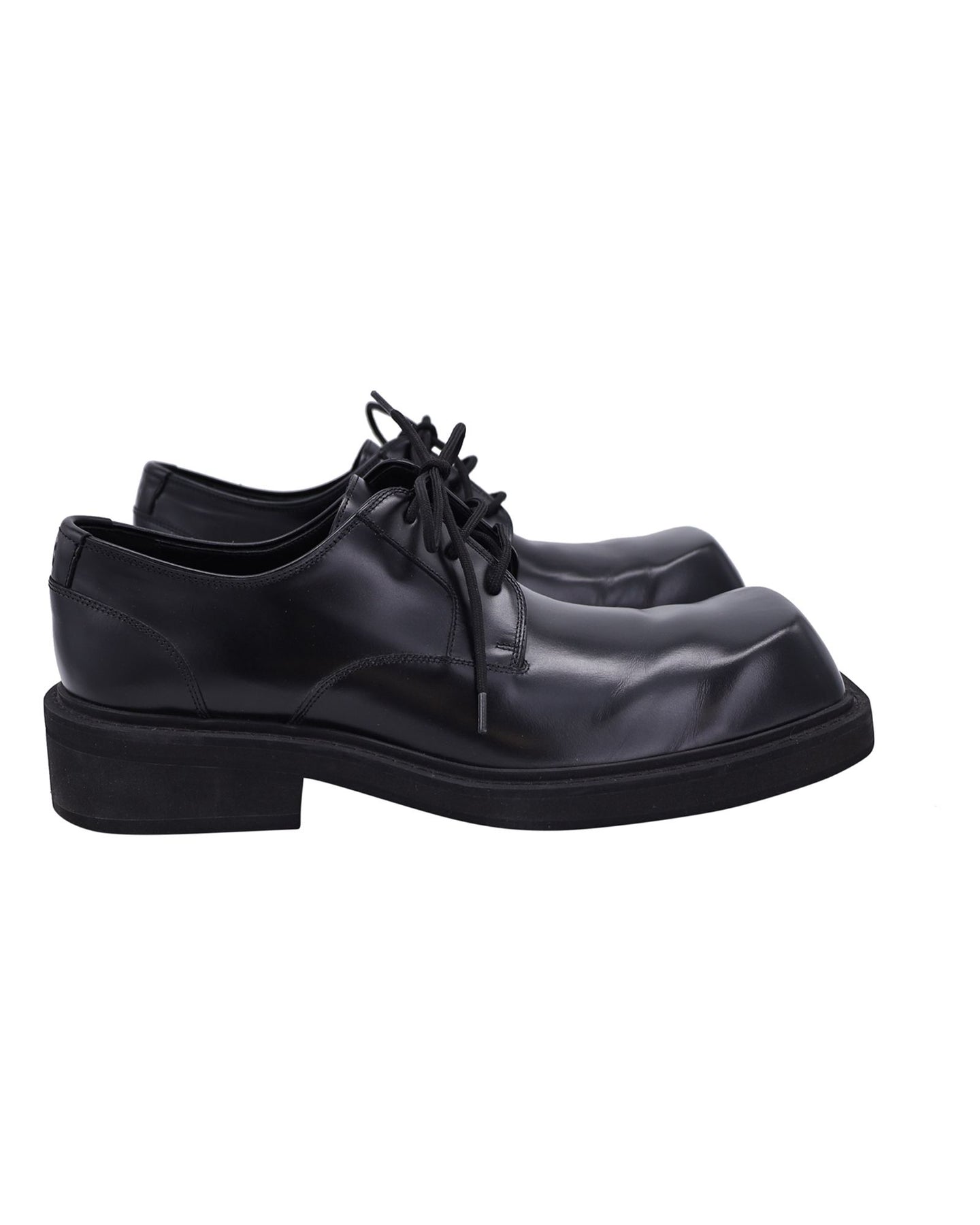 Balenciaga Inspector 40mm Derby aus schwarzem Leder