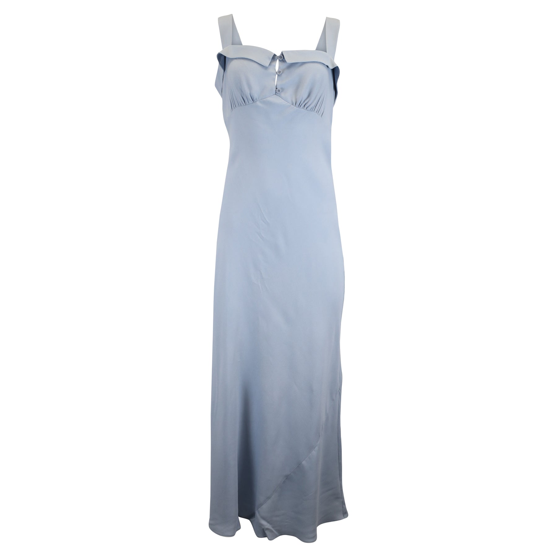 Reformation Tancy Midikleid aus hellblauer Viskose