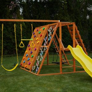 Sycamore – Hinterhof Ultimate Kletterset mit 2 Schaukeln und Trapezstange