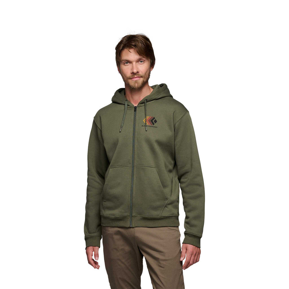 Schwarz Diamant Faded Kapuzenpullover mit durchgehendem Reißverschluss