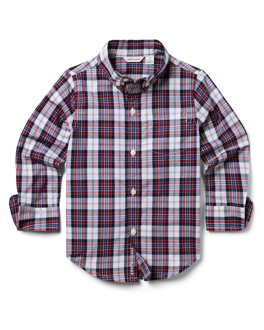 Janie and Jack Das Tartan Popeline Hemd