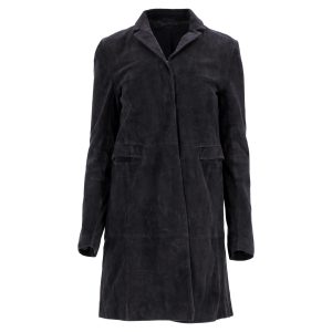 Hugo Boss Concealed Closure Fell in schwarzem Wildleder