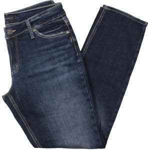 Elyse Curvy Fit Mid Rise dunkel waschen gerade Bein Hose