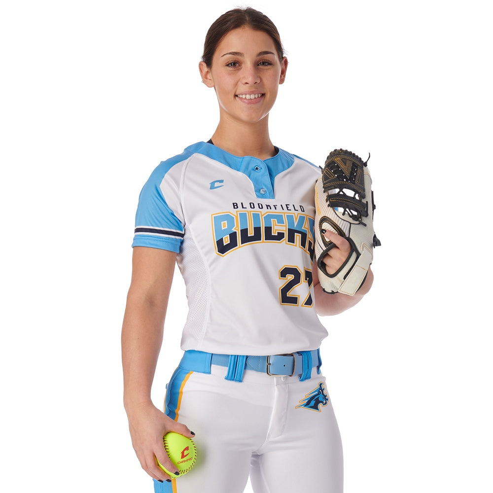 League Outfitters Benutzerdefinierte Elite Sublimated Zwei-Knopf-Trikot
