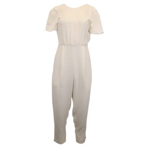 Max Mara Cady Open Back Jumpsuit in weiße Baumwolle 7733703639100