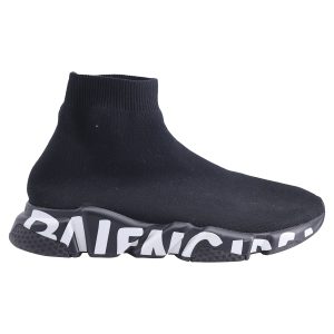 Balenciaga Speed Graffiti Sneaker aus schwarzem Polyester
