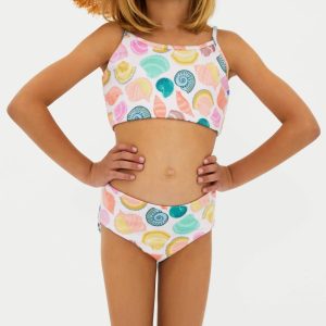 Kleine Libbie Top & Janie Bottom Badeanzug in Küsten Juwel