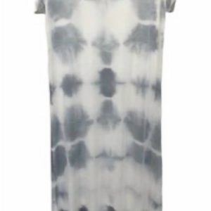 Kurzarm V-Ausschnitt Maxi Kleid in Alligator Krawattenfarbe