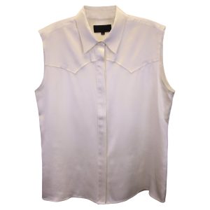 Nili Lotan ärmellose Western-Brayden-Knopfbluse in Elfenbeinseide 7733780447292
