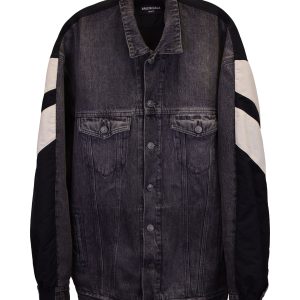 Balenciga Jeansjacke aus Baumwolle in Schwarz