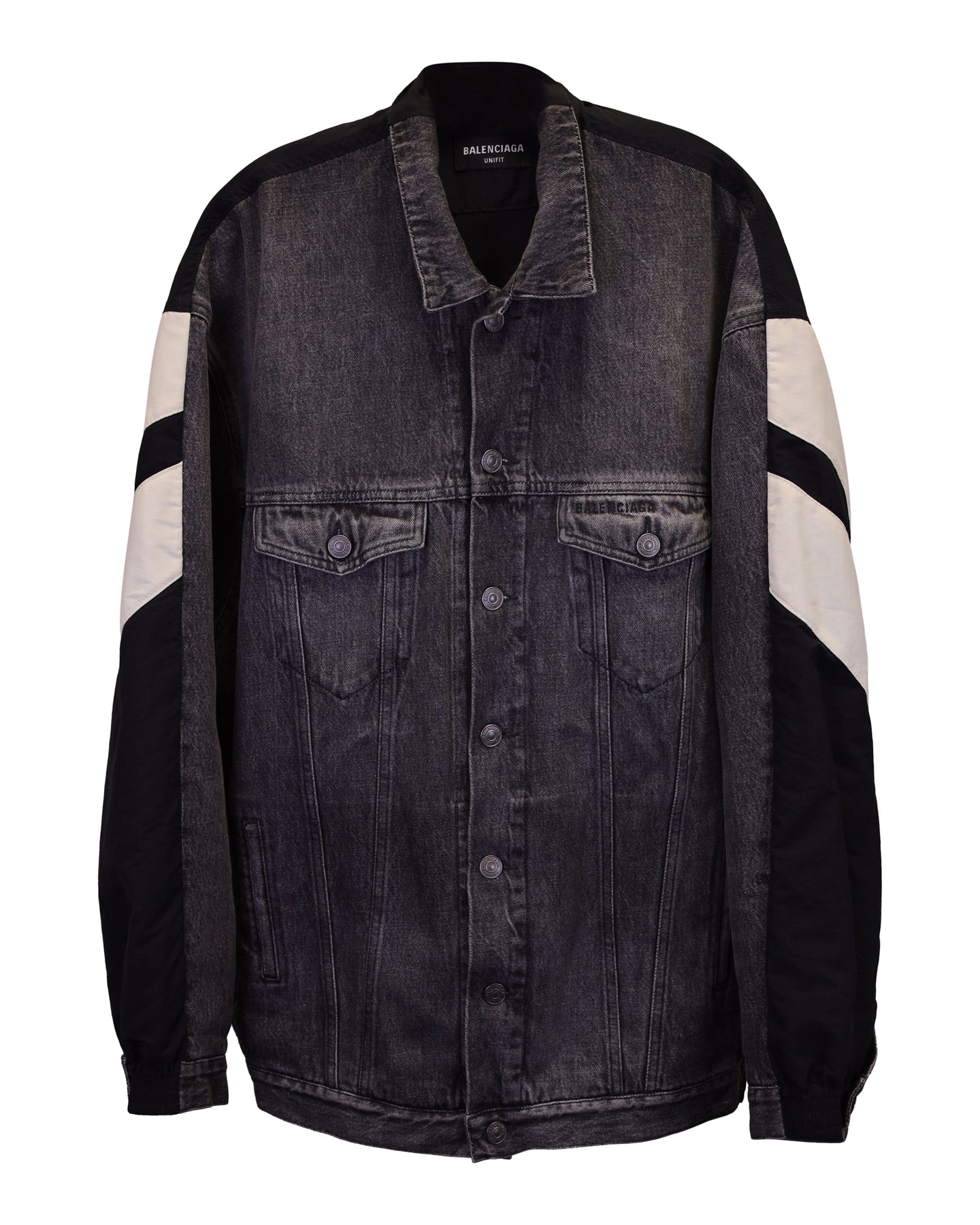 Balenciga Jeansjacke aus Baumwolle in Schwarz