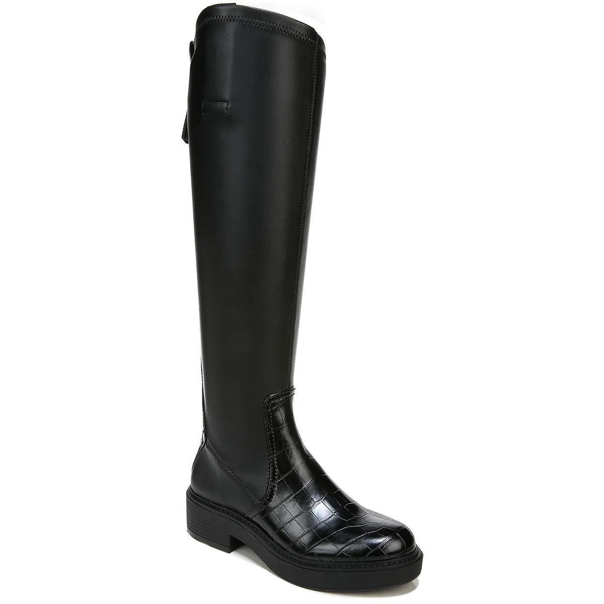 Keaton Kunstleder Block Absatz Kniehohe Stiefel