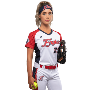 League Outfitters Custom Elite Sublimated V-Ausschnitt Kurzarmtrikot