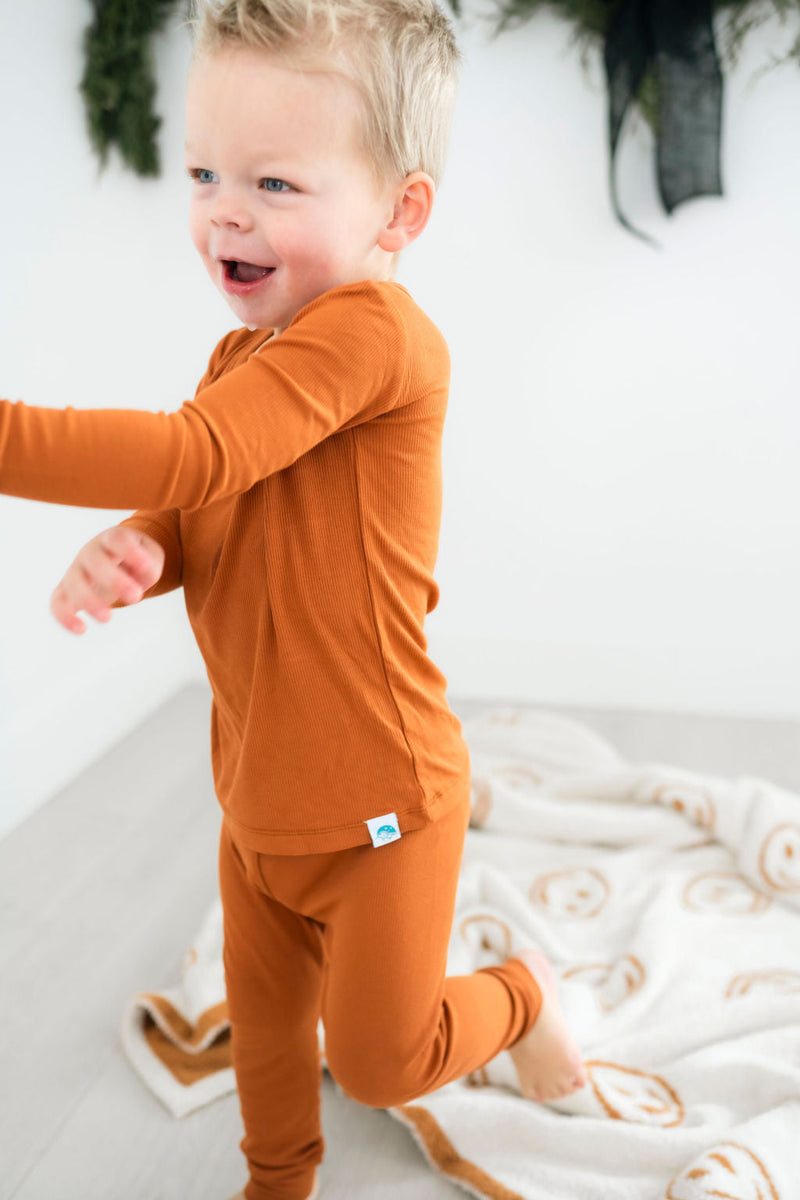 Rust (Orange) gerippt Langarm PJ's
