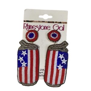 Patriotic Usa Can Seed Bead Ohrringe in rot/weiß/blau