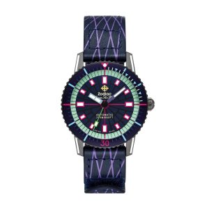 Zodiac Herren Super Sea Wolf Laser Tag Edition Compression Diver Automatik, grau Edelstahl Uhr