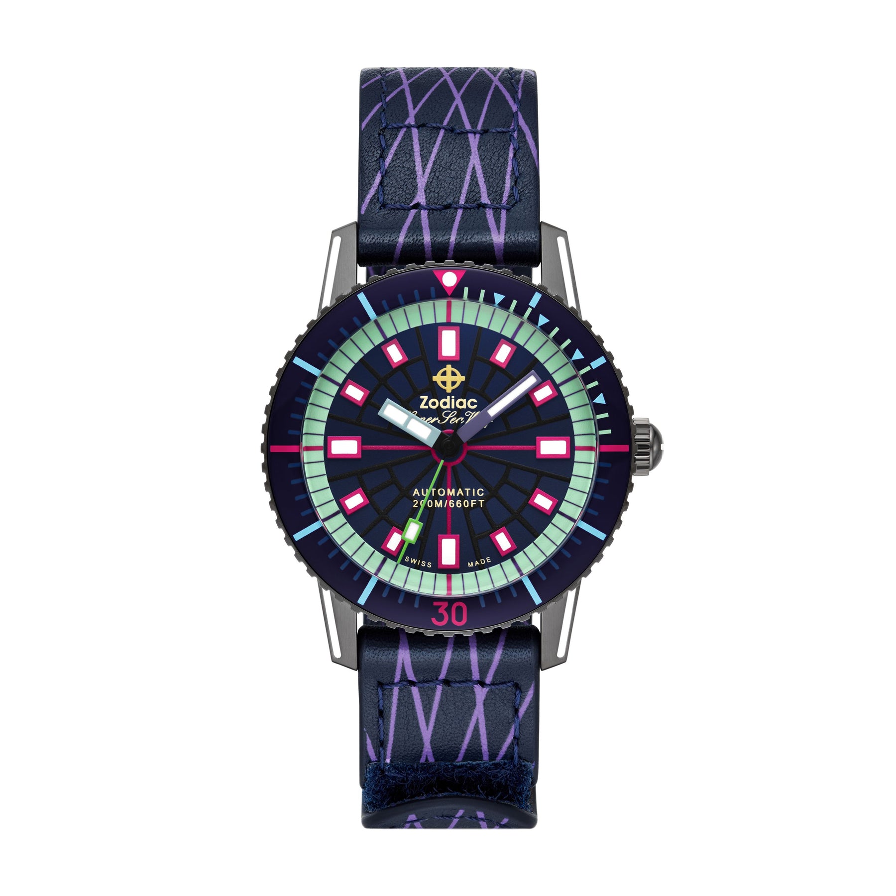 Zodiac Herren Super Sea Wolf Laser Tag Edition Compression Diver Automatik, grau Edelstahl Uhr