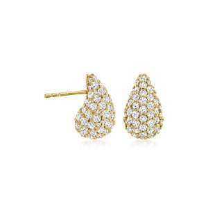 Ross-Simons Weiße Topas Teardrop Ohrringe in 18kt Gold über Sterling