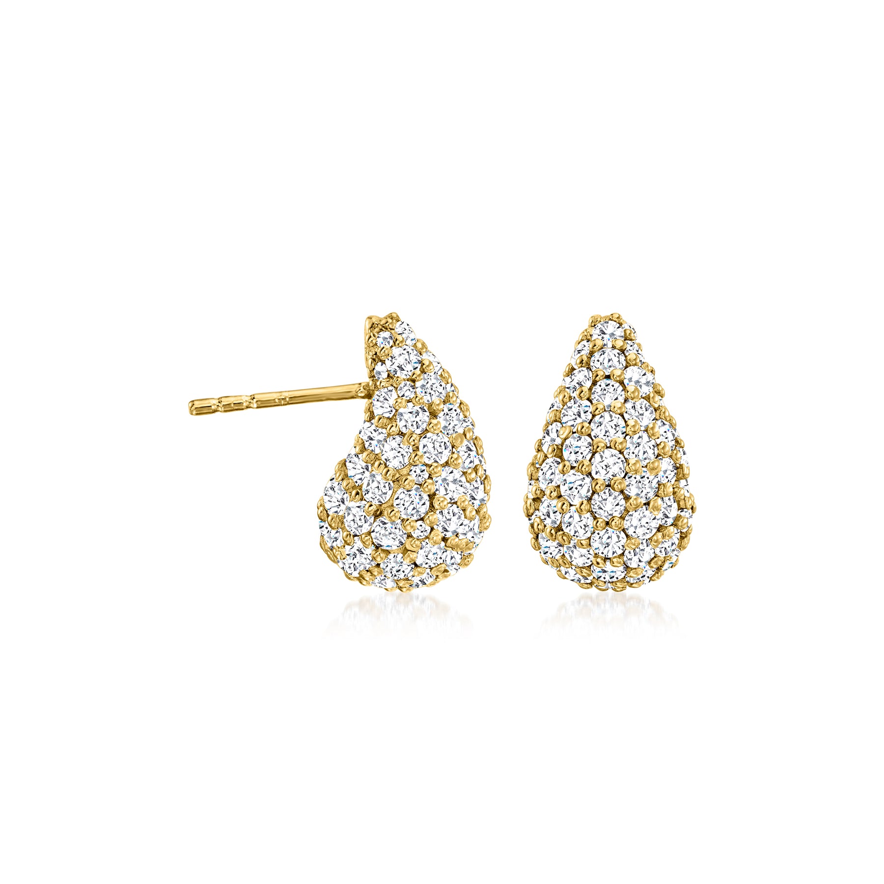 Ross-Simons Weiße Topas Teardrop Ohrringe in 18kt Gold über Sterling