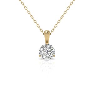 Diana M Lab 14KT YG 1.50ct Drei Zinken Martini Anhänger