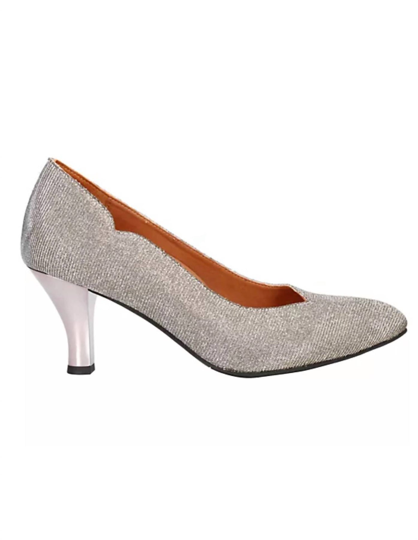 Damen Bamelle Pump Schuh in Zinn Glitzer