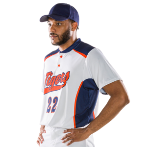 League Outfitters Benutzerdefinierte Elite Sublimated- Sublimierte Zwei-Knopf-Trikot