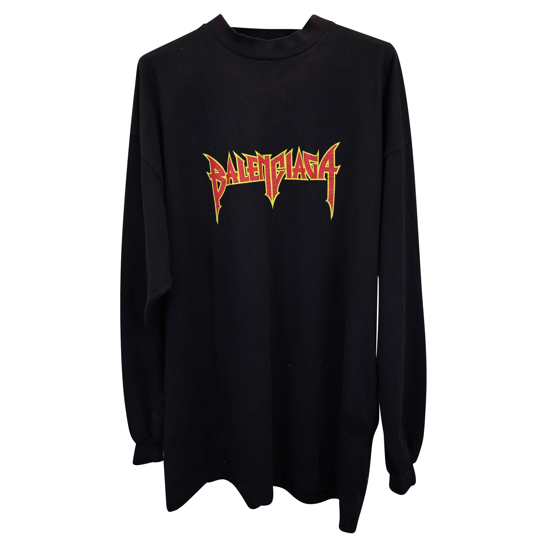 Balenciaga Sweatshirt mit Metalllogo aus schwarzer Baumwolle