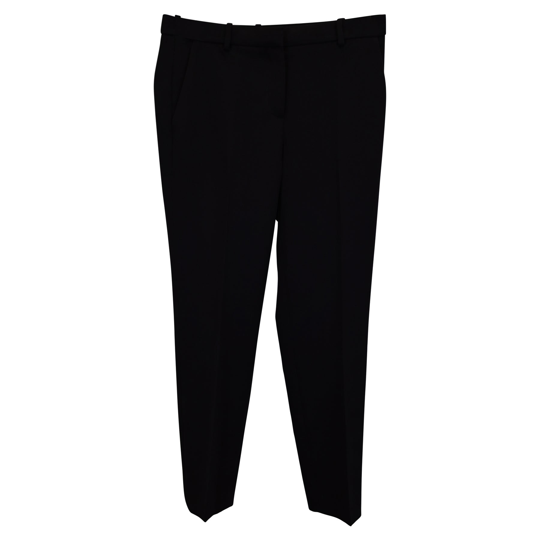 Theory Gerades Bein Hose mit niedriger Taille aus schwarzer Wolle