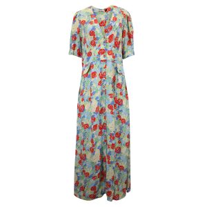 Rixo Jackson Crepe Midikleid in Blumendruck Viskose – 7733766815804