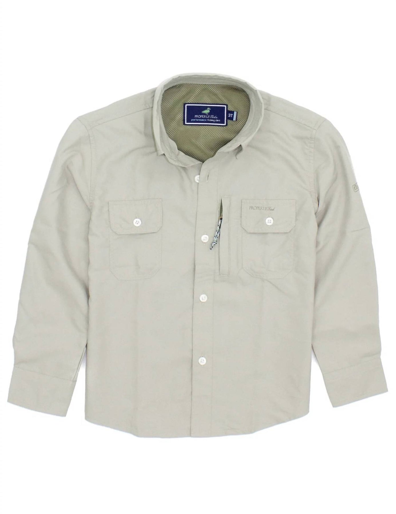 Jugend Offshore Angeln Hemd in Khaki