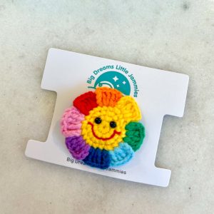 Häkeln Regenbogen Sonnenblume Haar Clip