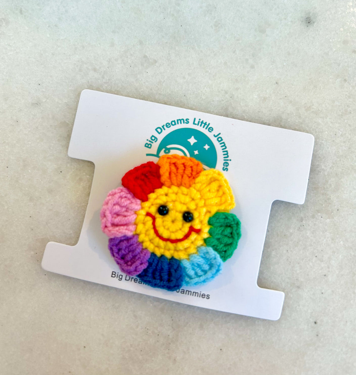 Häkeln Regenbogen Sonnenblume Haar Clip