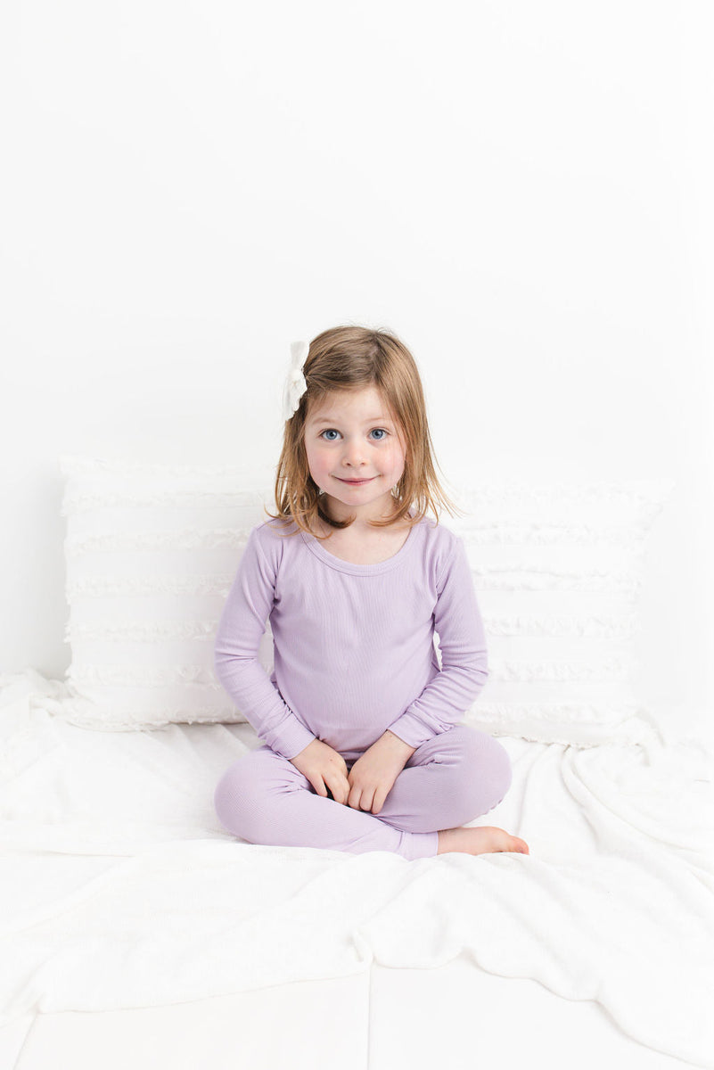 Lavendel gerippt Langarm PJ's