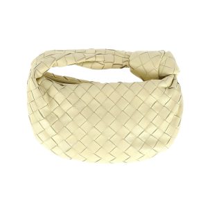 Bottega Veneta Mini Jodie Schultertasche aus creme Leder