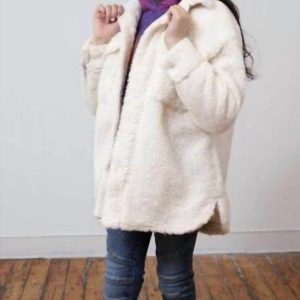 mädchen-fleece Jacke in Elfenbein