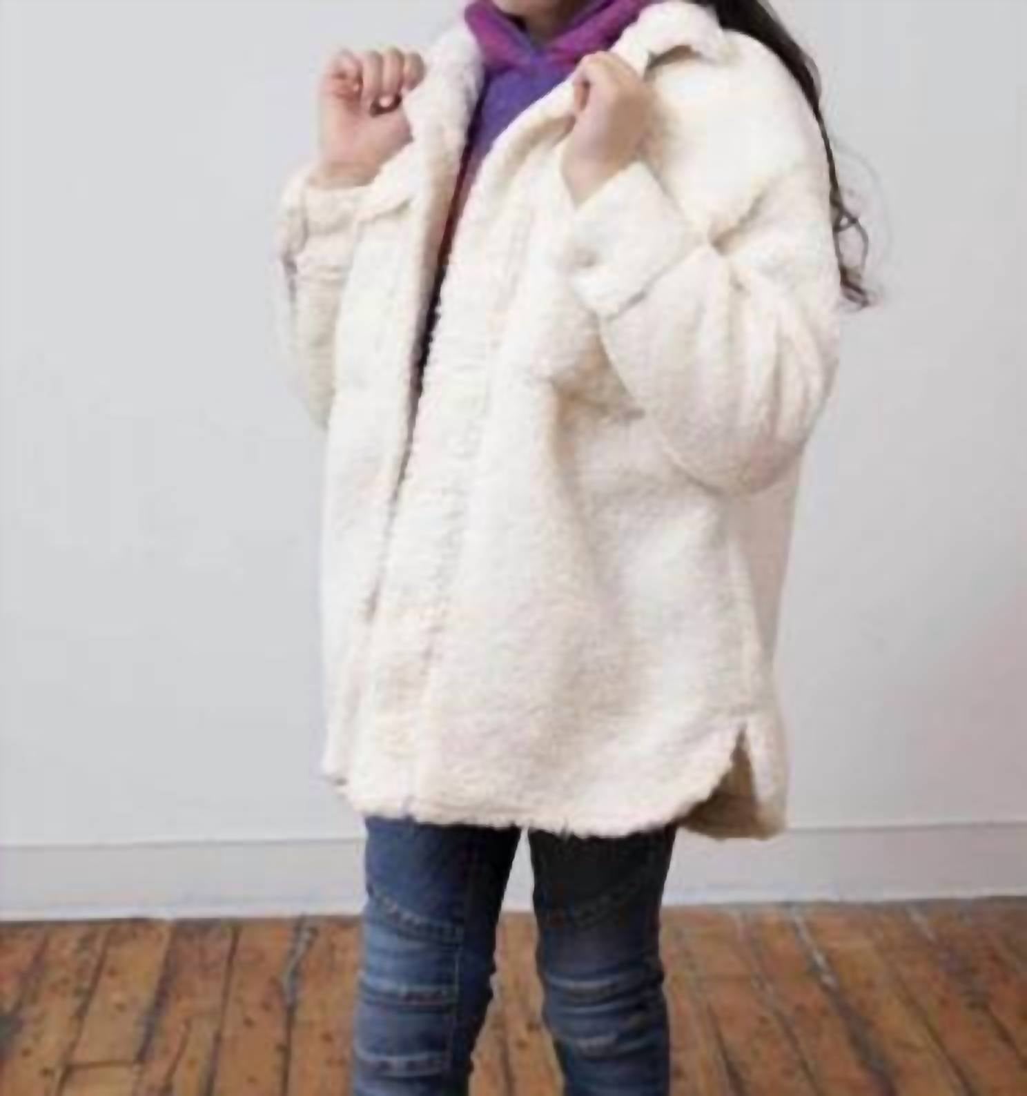 Mädchen Fleece Jacke in Elfenbein