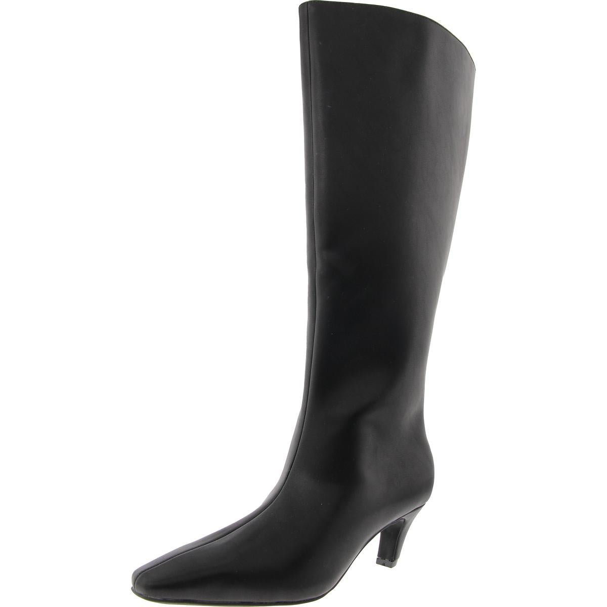 Samey breite Kalb Kunstleder Kniehohe Stiefel