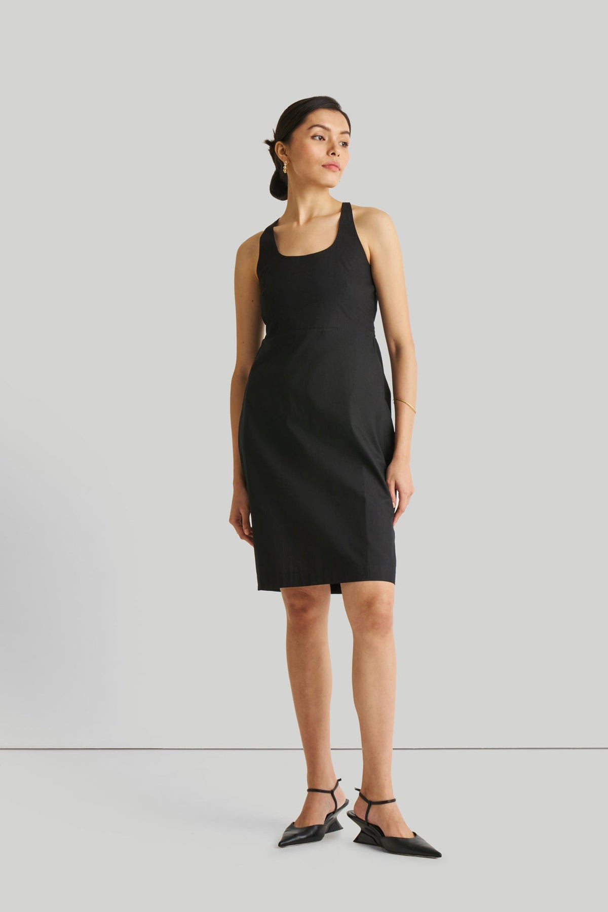 Langes Kleid in Schwarz