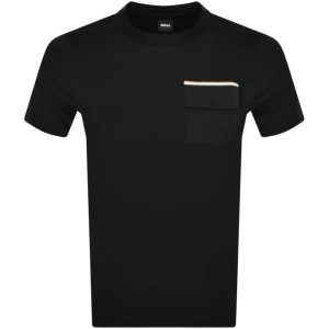 Hugo Boss Herren cessin 25 Kurzarm T-Shirt mit Fronttasche, schwarz