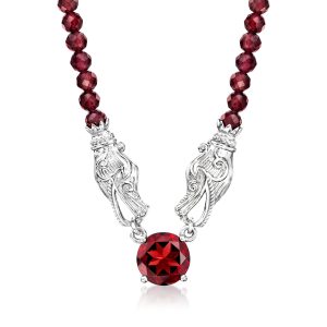 Ross-Simons Granat und Granat Perlenkette in Sterling Silber