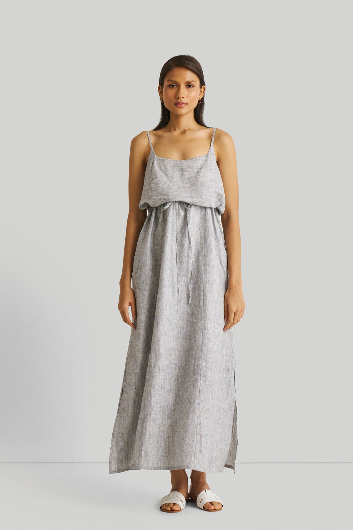 Hemdkleid mit Ballonärmeln in Weiß
