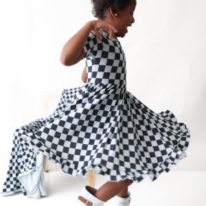 MIDNIGHT CHECKERS DREAM Rüschenkleid