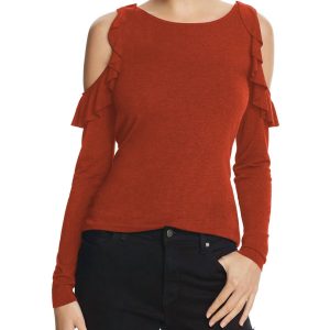 Tinkerbell Langarm-Jersey-Top aus Baumwolle in Rust